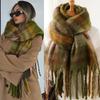 Luxury Winter Scarf For Women Imitation Cashmere Warm Plaid Pashmina Shawl Wraps Female Thick Soft Poncho Bufanda Tassel Echarpe