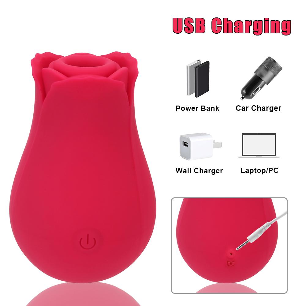 Oral Nipple Sucker Vaginal Sucking Vibrators 10 Speeds Rose Shape Clitoris Stimulation Adult Sex Toys Products
