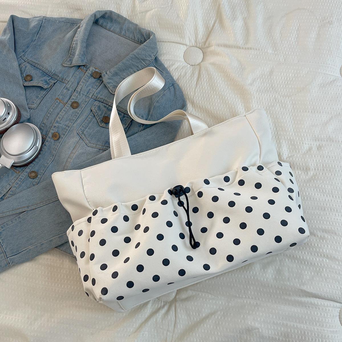 

Women Polka Dot Tote Bag Spring Large Capacity Casual Underarm Casual and Simple Shoulder Bag High Appearance Commuting Bag белый