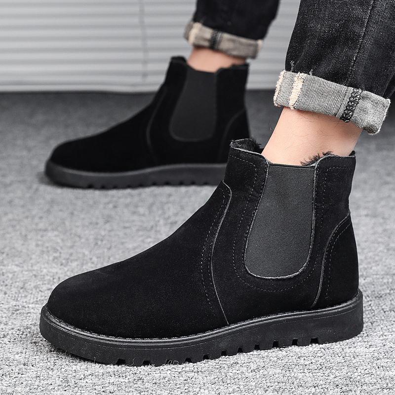 Buty zimowe męskie wysokie trampki śnieżne buty męskie wsuwane botki