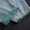 Plus Size Retro Embroidered Harem Denim Cropped Pants for Women - Casual Autumn Elastic Fit