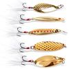 5Pcs Spoon Fishing Lure Spinnerbaits with Plastic Box