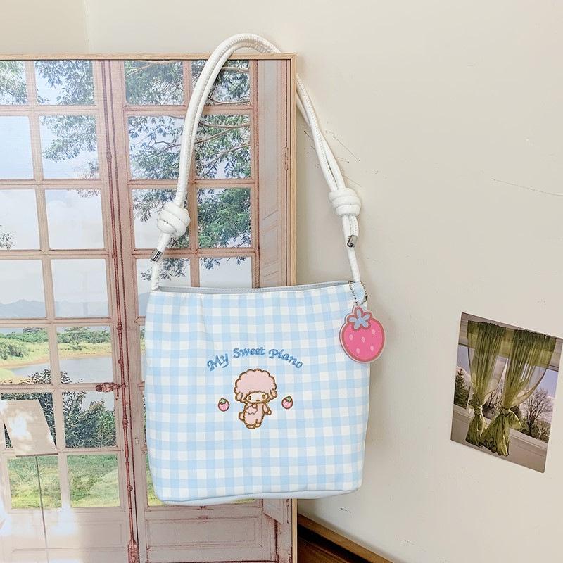 

Women s Casual Polka Dot Plaid Crossbody Handbag - Spring/Summer Shoulder Bag синий