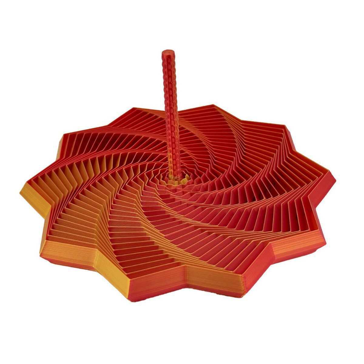 3D Radish Spiral Tower with Illusion Handle Decompression Toy Small (Diameter 8.8cm)