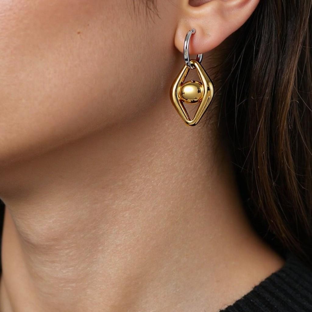 Geometric Stainless Steel Hoop Earrings For Women Summer Fashion Jewelry