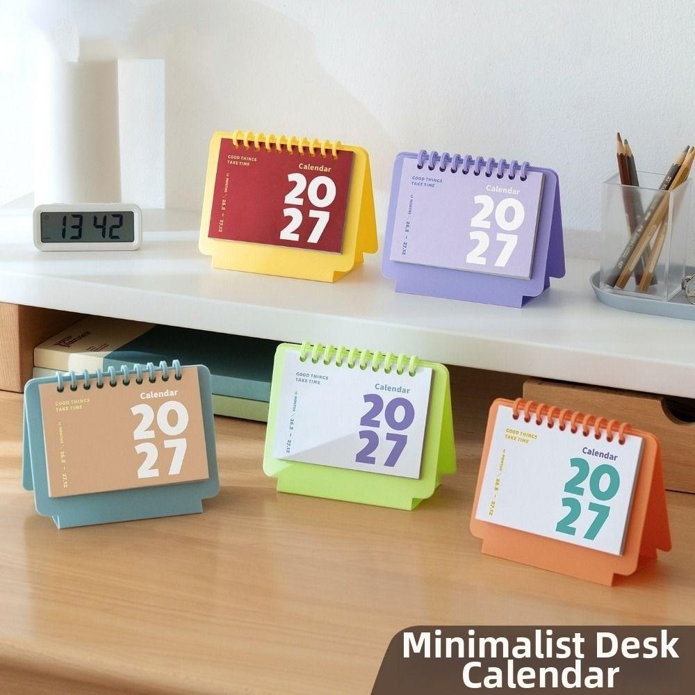 Spiral Binding 1117 Mini Desk Calendar Coil Calendar Creative Desktop Calendar Portable Daily Planning Calendar Agenda Planner