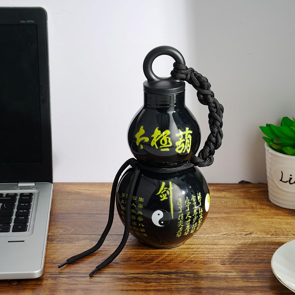 800ml Gourd Water Cup Food-grade Plastic New Creative Portable Outdoor Sports Kettle with a Sticker Game Role-Playing Decoration