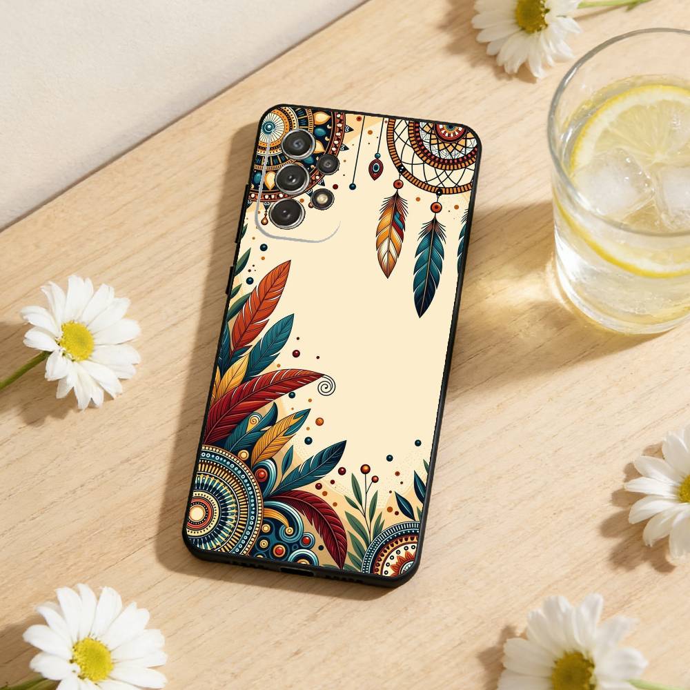 

Boho chic style Phone Case For Samsung S26,S25,S24,S21,S22,S23,S30,Ultra,S20,Plus,Soft Silicone Black Cover Samsung S24ULTRA