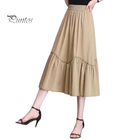

Женская юбка миди, эластичная юбка А-силуэта с высокой талией, длинная юбка с карманами, однотонная тонкая юбка, утягивающая юбка 3XL хаки