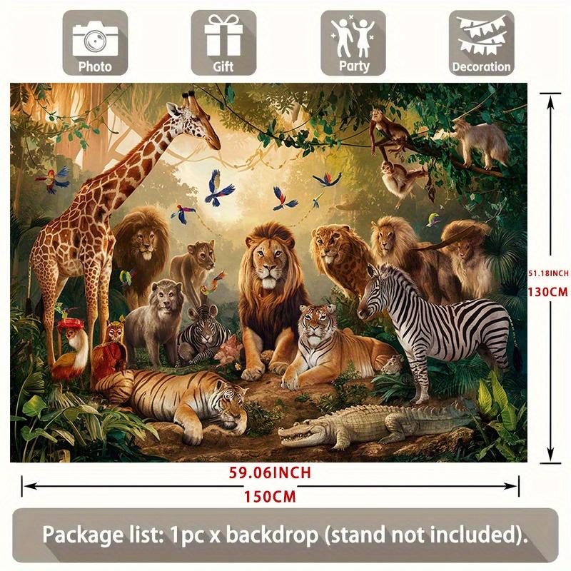 1Pcs Vibrant Wildlife Party Decoration Background Winter Backdrop Decorations For Photo Studio Photo Booth Christams Party