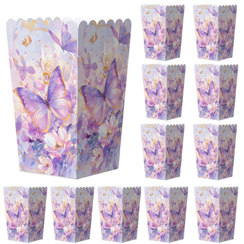 10/20Pcs Popcorn Paper Candy Gift Box Butterfly Baking Disposable Box Wedding Favor Gift Packaging Bag Birthday Party Decoration