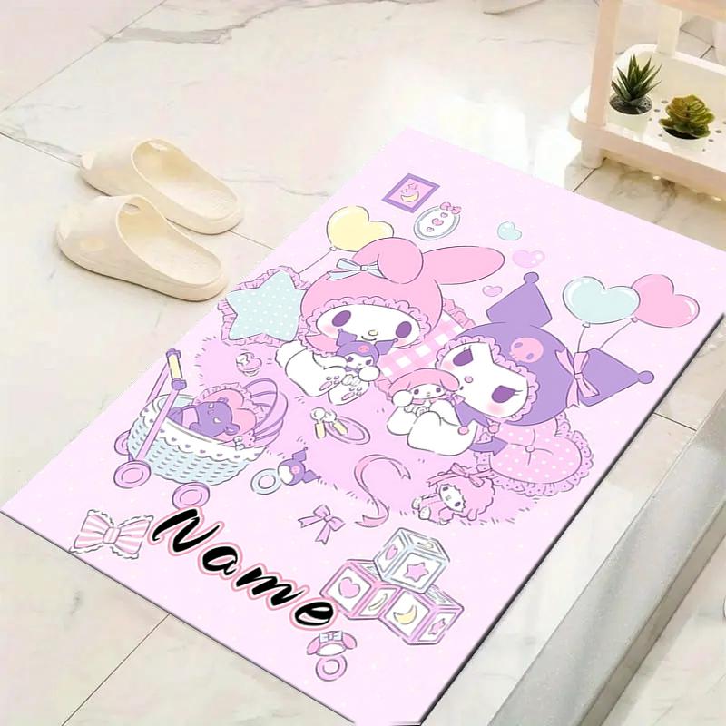 Custom 1Pc Hello Kitty Floral Background Rug Office Carpet Indoor Outdoor Entrance Doormat Nonslip Soft And Comfortable Living Room D2915315