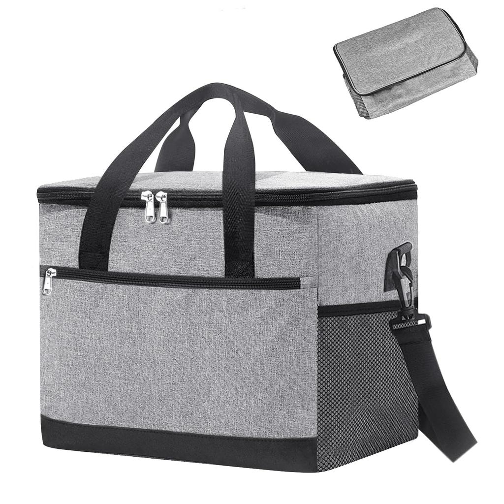 Roleness Large Capacity Foldable Cooler Bag 20L Cools and Keeps Food Cold Warm Soft Cooler Box Large Insulation Lightweight Handbag Shoulder Bag Ideal