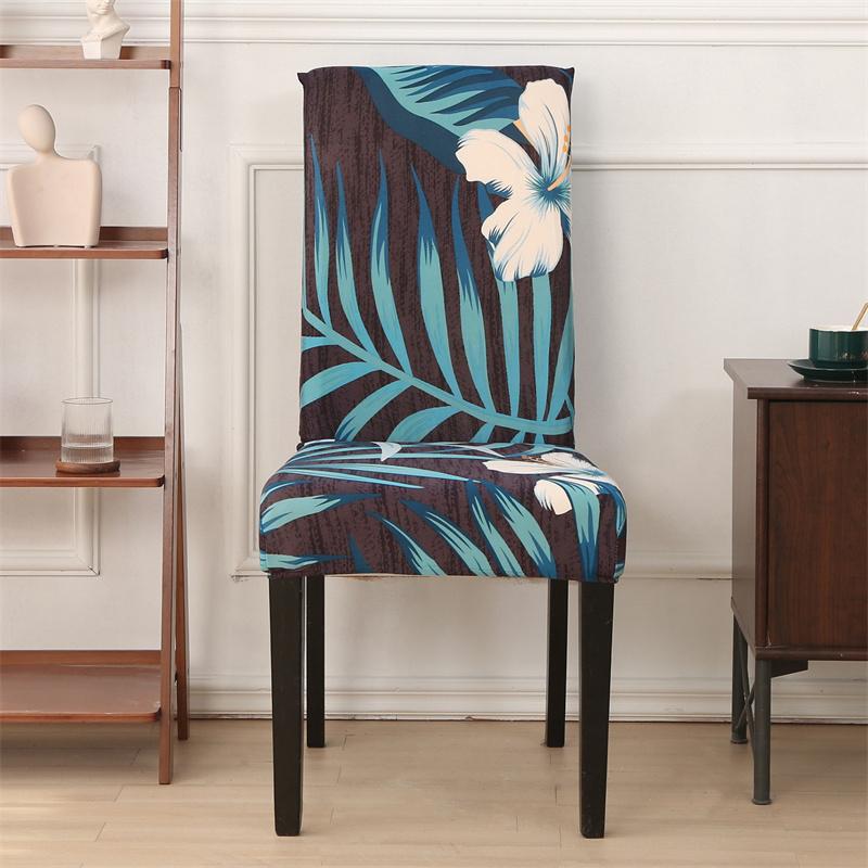 1Pc Printed Chair Cover Washable Big Elastic Kitchen Chair Covers Stretch Seat Slipcovers For Dining Room Wedding Banquet Home