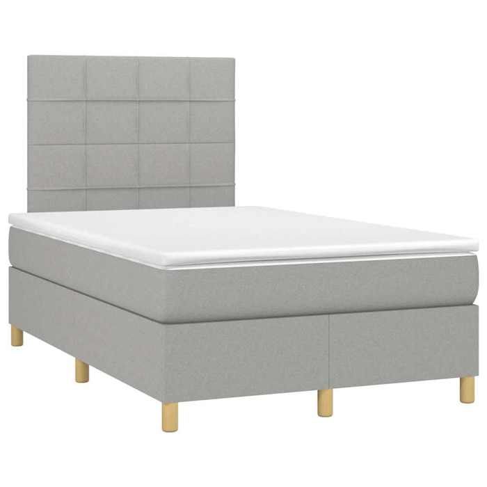 VidaXL Sommier à lattes de Lit avec Matelas et LED, Lit Rembourré, Lit Double, Lit Adulte de Chambre à Coucher Intérieur, 3270246