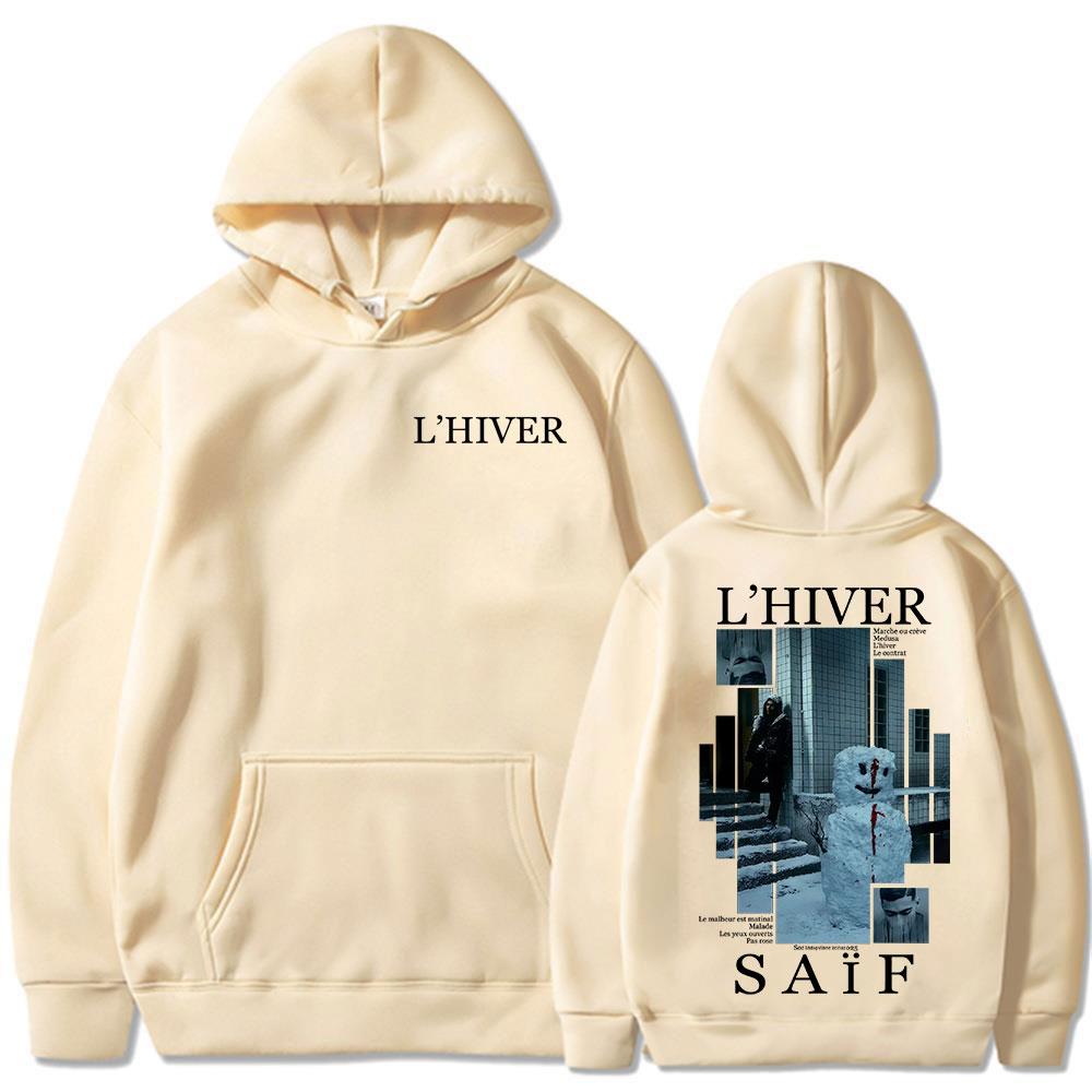 Rapper L'HIVER Saif Album Hoodies Men's Women Hip Hop Fleece Pullover Sweatshirt Retro Long Sleeve Oversized Hoodie Streetwear