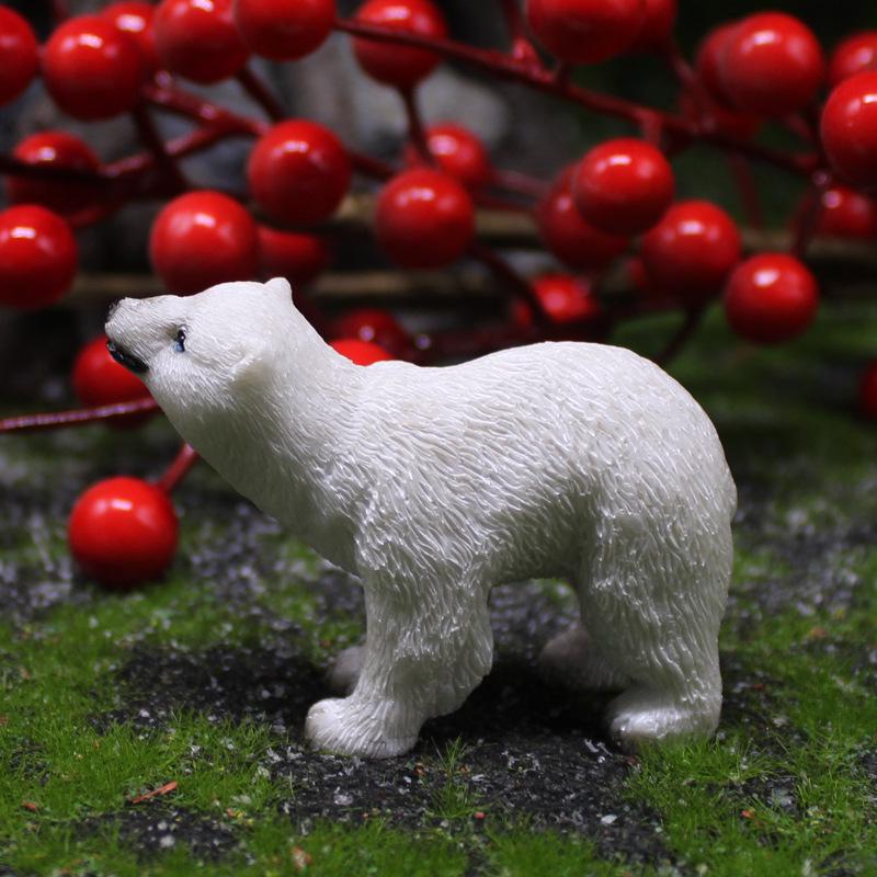 Cute Polar Bear Resin Ornaments for Garden and Succulent Decor