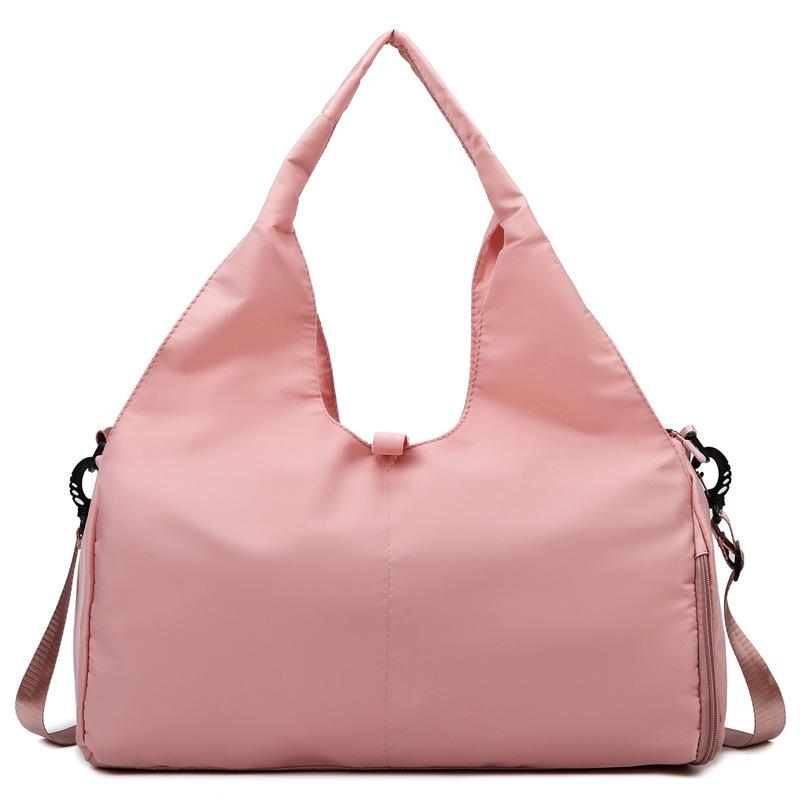 Women's Wear-Resistant Travel Sports Bag with Luggage Strap and Wet/Dry Separation