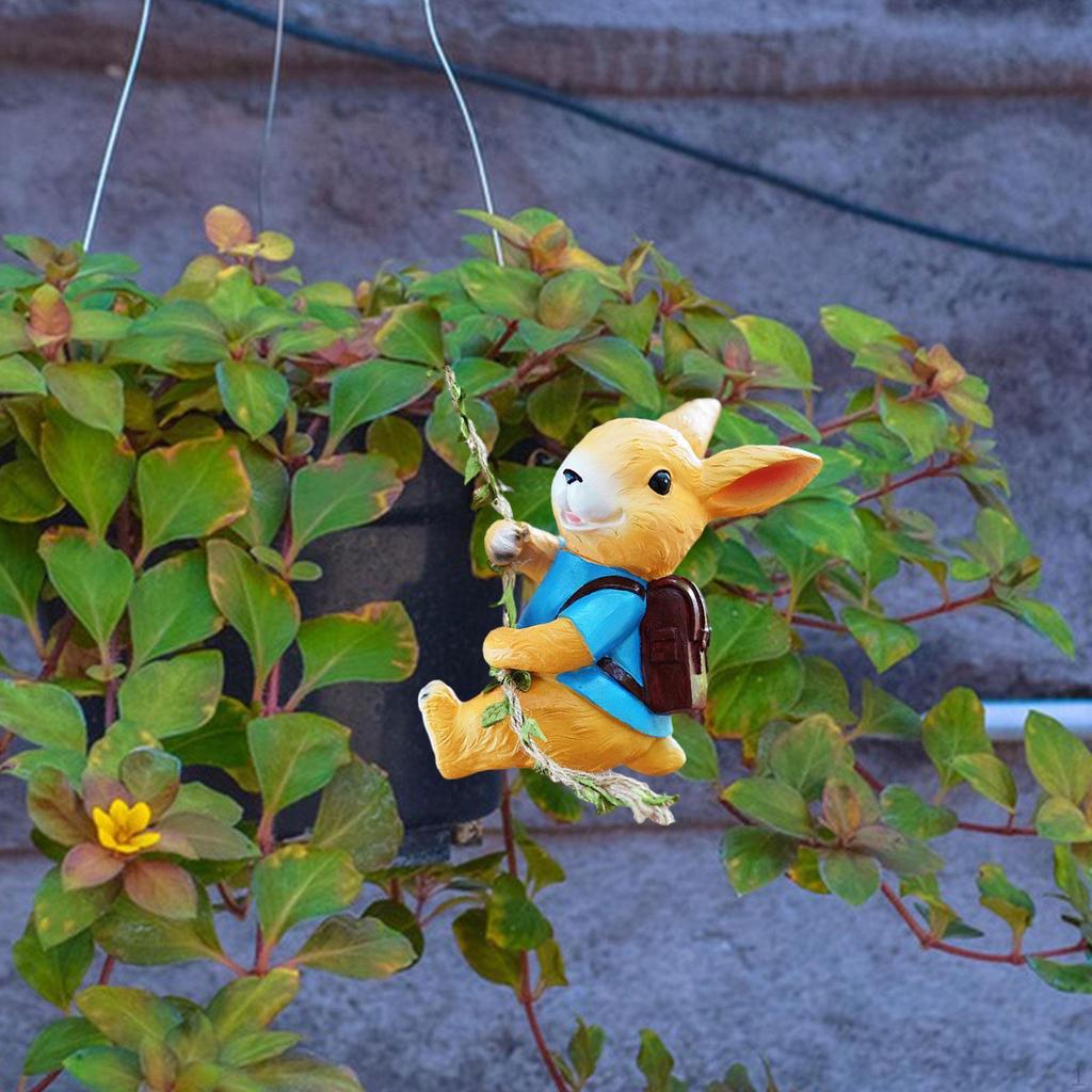 Tierkletterer Figur für Indoor Pflanzgefäß Hänger Harz Gartenskulptur Hof Zaun
