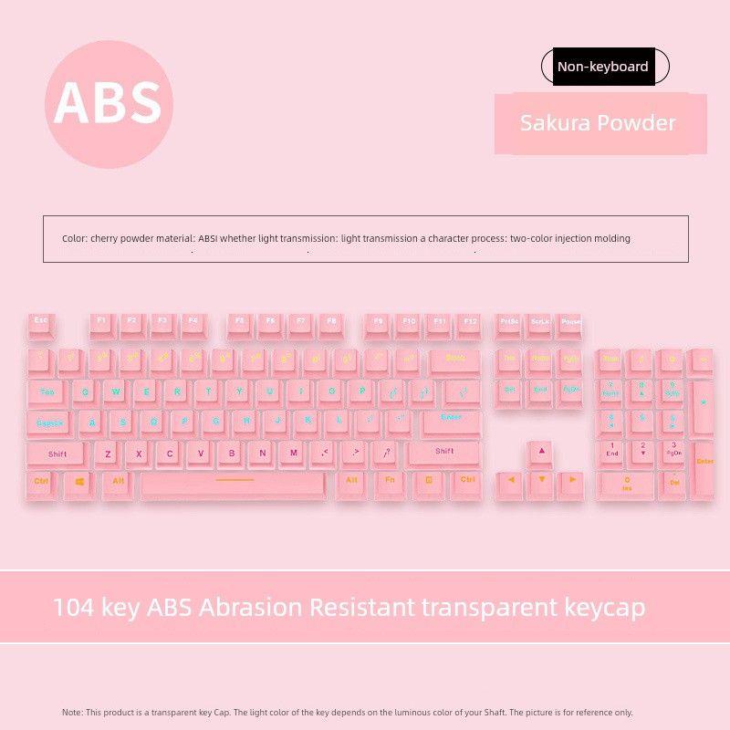 

Prewalker Gradient Color PBT Theme Key Cap Mechanical Keyboard Light Transmission Sublimation Stylish 87 Side Engraved Personality for Men and Women 104 Key Pink High Low Key Cap
