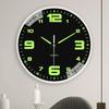 1 Pcs Luminous Wall Clock Light In Dark Night Digital Quartz Movement Bedrooms Living Room Study Loudspeaker Mute Clock For Home