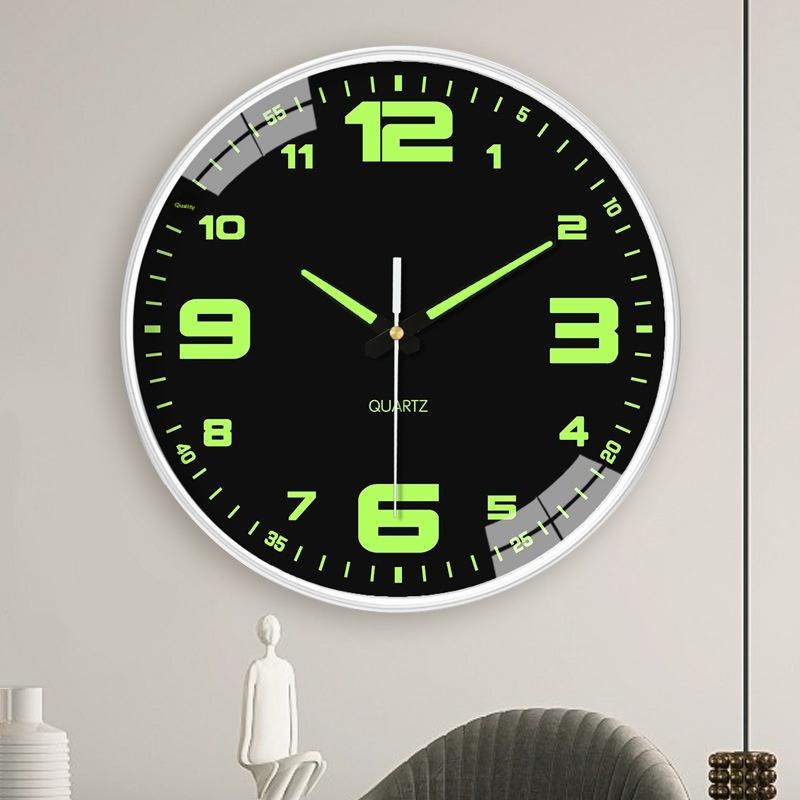 1 Pcs Luminous Wall Clock Light In Dark Night Digital Quartz Movement Bedrooms Living Room Study Loudspeaker Mute Clock For Home