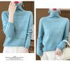 Women's Pure Wool Rhinestone Embellished Knit Top, Stacked Collar, Long Sleeve, Hollow Design for Autumn/Winter