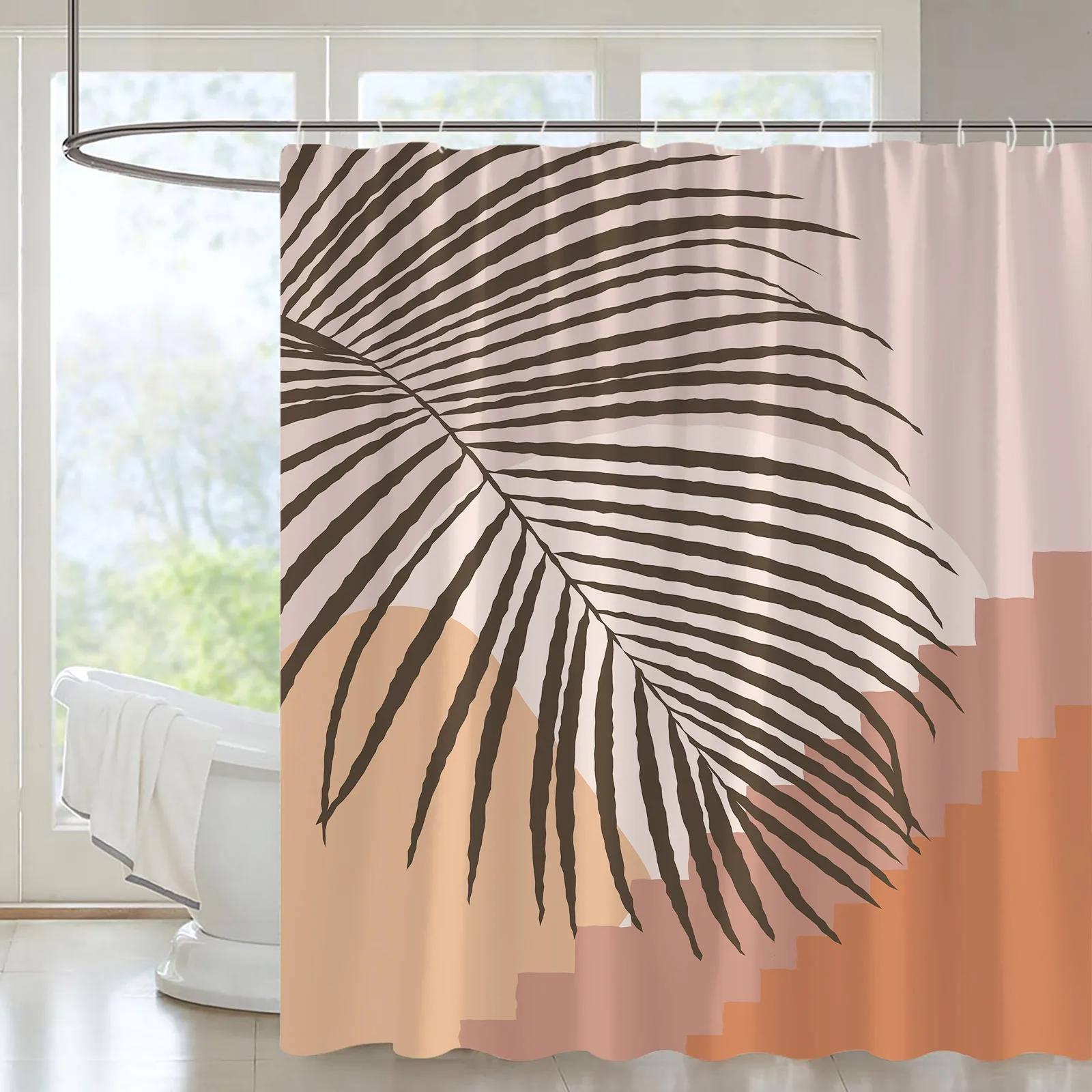 

unframed Abstract Mid Century Shower Curtain Arch Sun Moon Minimalist Geometric Curve Stripes Fabric Christmas Landscape Bth C 90x180cm