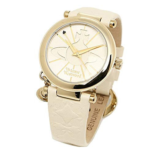 Vivienne Westwood Women's Orb Watch, 32mm, with Charm, Quartz Movement, White, VV006WHWH [Parallel Import]