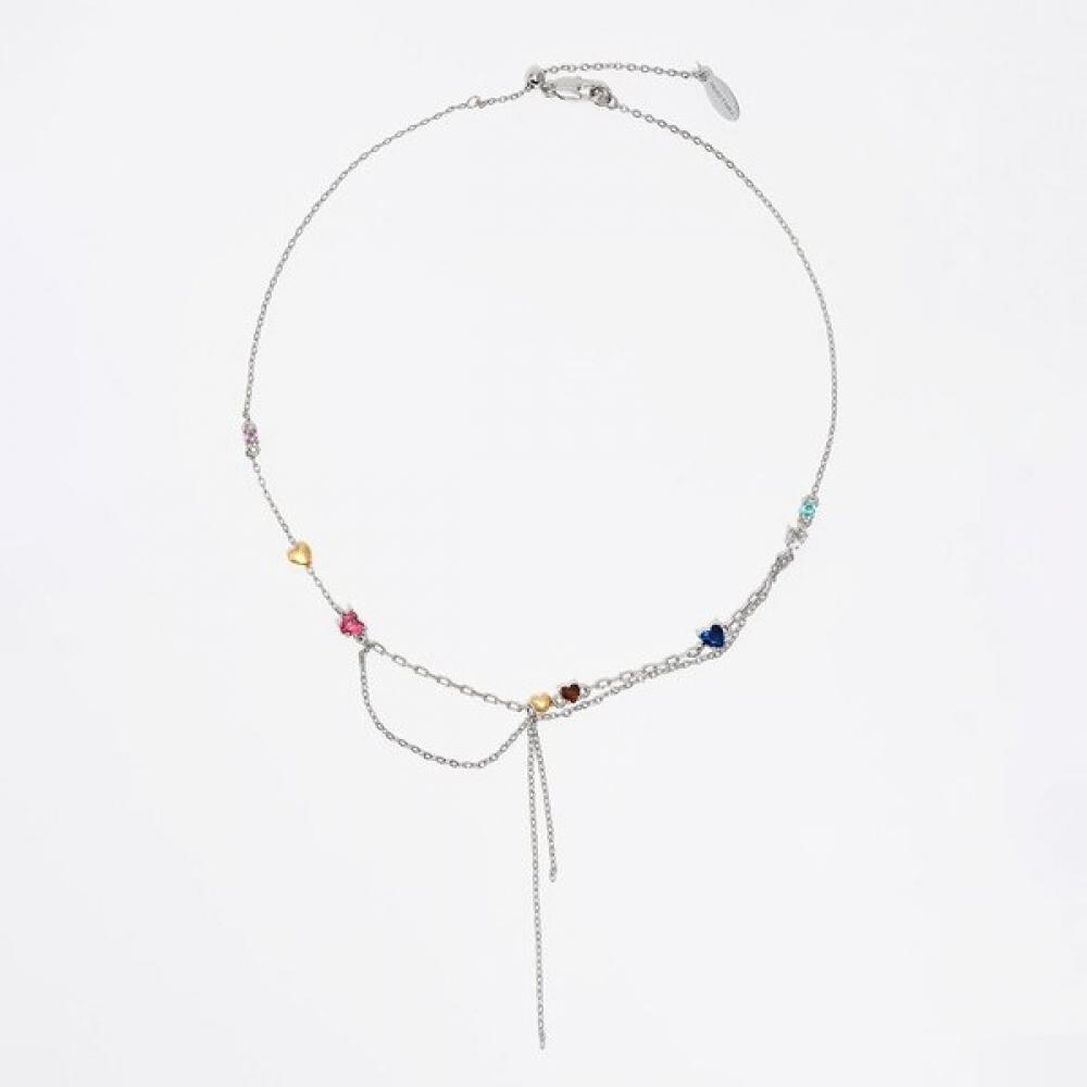 

Bimba Y Lola Silver Chain crYstal Necklace B265aiu018sif Silver/FREE