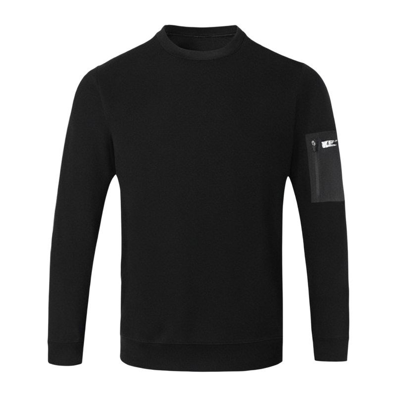 Light Luxury Outdoor Wool and Goose Down Long-Sleeve T-Shirt for Men, Winter Round-Neck Thermal Base Layer, Export Men's Sweatshirt