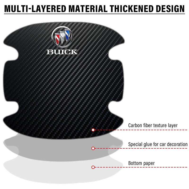 4PCS Car Door Handle Protection Sticker Emblem Car Decoration Styling For Buick Verano Velite Lesabre Riviera Avenir GL6 GL8 Envision Excelle