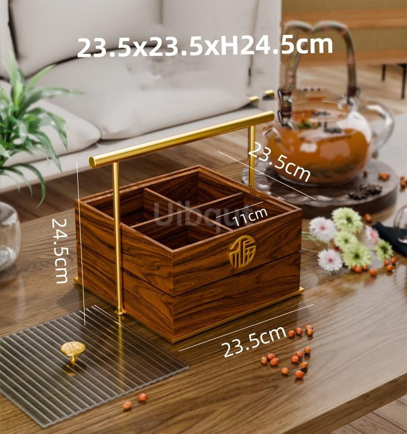 Candy Dry Fruit Container with Cover Household Snack Storage wooden Box Party Treat Holder Sealed Dish Party Snack tea container