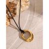Uworld  Vintage Stainless Steel Water Drop PU Leather Necklace for Women Statement Fashion Jewelry Accessories New