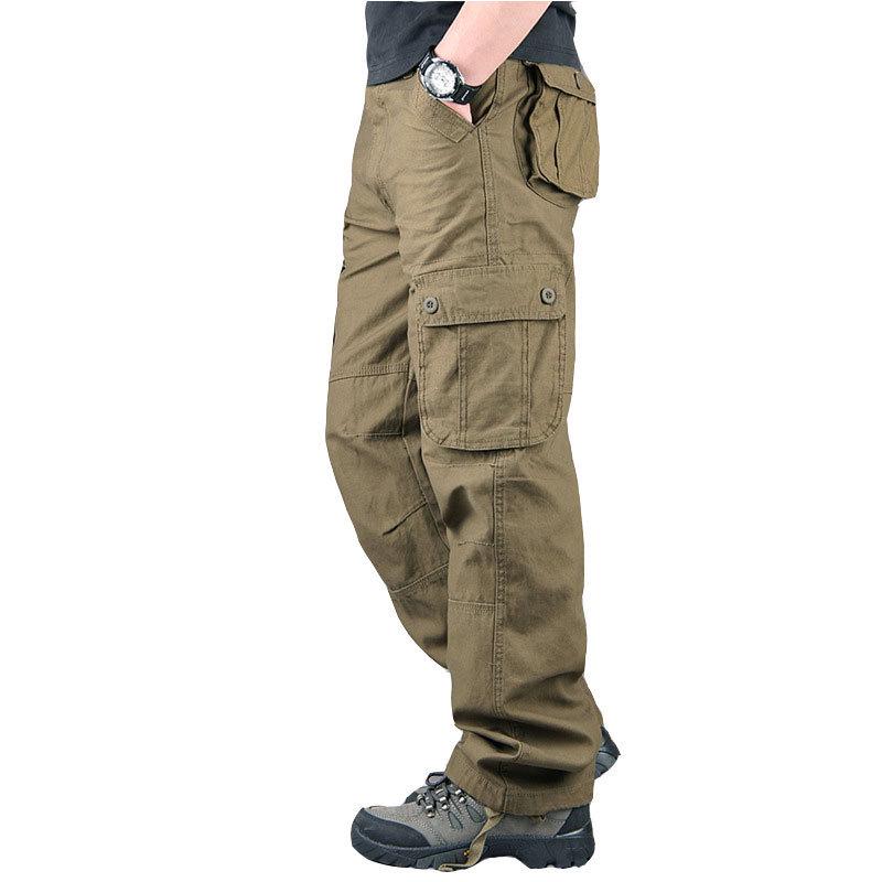 Men's Multi-Pocket Outdoor Overalls: Loose-Fit, Large Size, Straight Trousers for Spring & Autumn