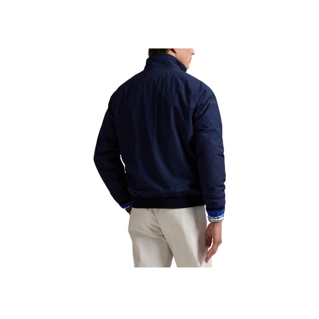 Polo Ralph Lauren Solid Color Stand Collar Loose Zipper Long Sleeve Cotton Jacket Men jackets Navy-Blue 100035712