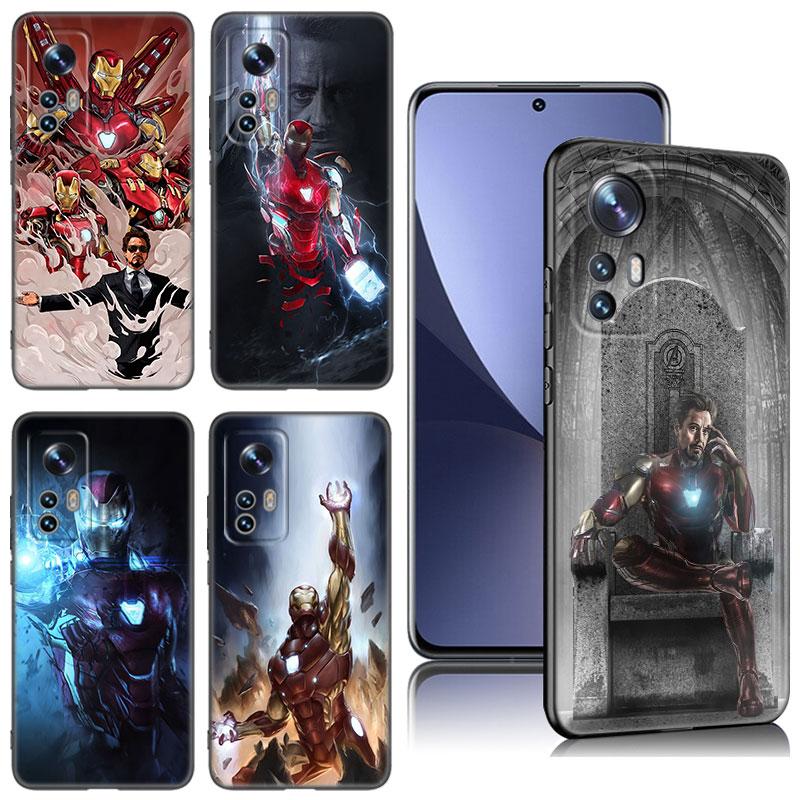 

Marvel iron Man Black Silicone Phone Case For Xiaomi Mi 9 SE 8 10 10T 11 12 13 Lite 9T 11T 12S 12T 13T 14 Pro 5G NE 11i 12X Xiaomi 12X
