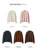 Women's 100% Cashmere Vintage Loose Fit Half High Neck Pullover - Thick, Warm Knit Sweater for Autumn/Winter.