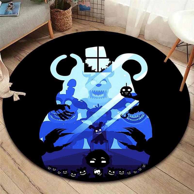 FiveNightsatFreddy's Round Area Rug,Carpet Rug for Living Room Bedroom Sofa Playroom Decor,Non-slip Floor Mat