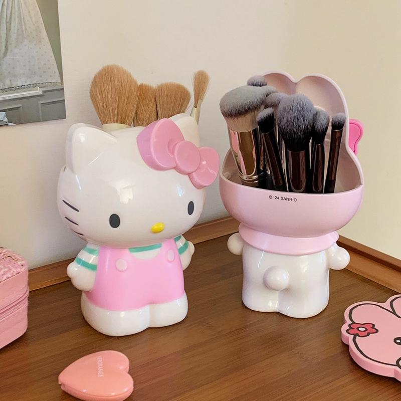 Sanrio Hello Kitty My Melody Pen Holder Cartoon Stationery Makeup Brush Organizer Desktop Decoration Christmas Ornament Gifts