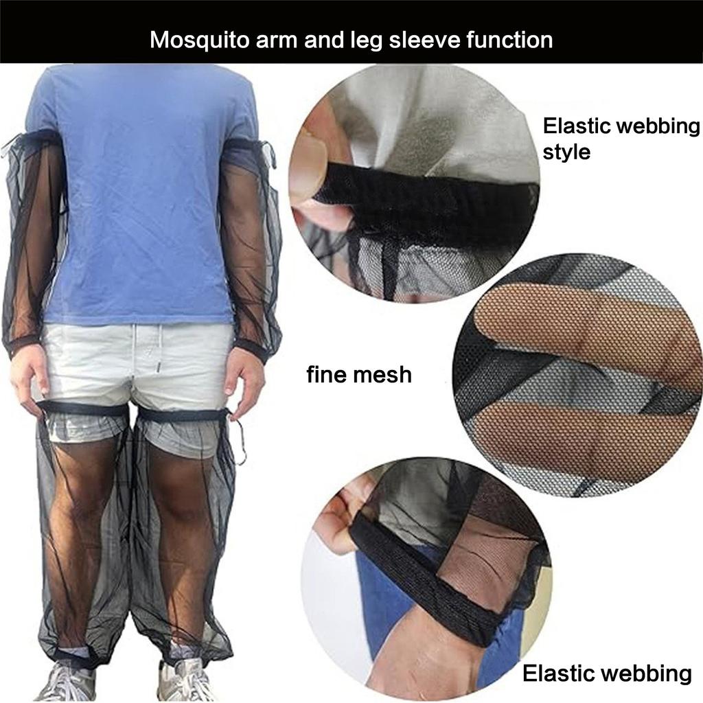 1 par de Mangas para Pies de Malla para Exteriores, Mangas para Brazos de Deportes de Supervivencia, Protectores para Piernas para Acampar, Senderismo, Pesca