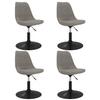 Dining Room Chairs 4 pcs Swivel Light Grey Velvet