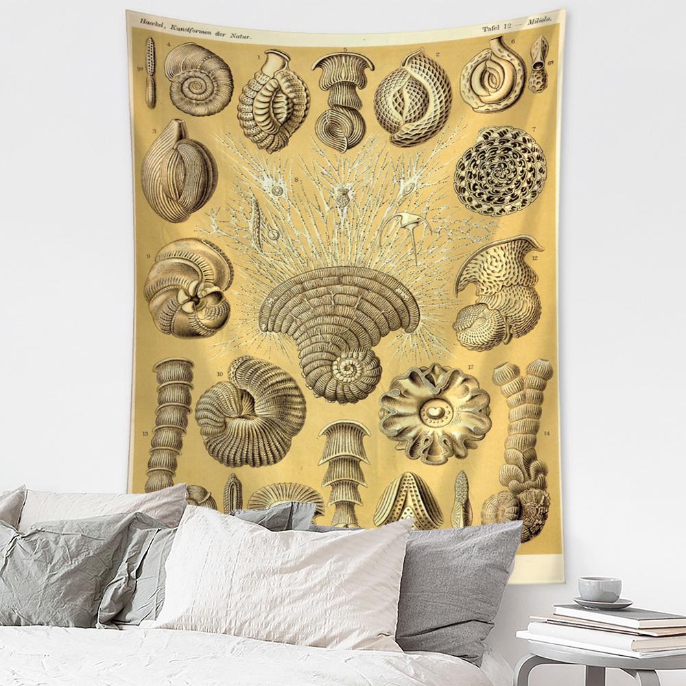 Boho Style Psychedelic Witchcraft Art Mystic Home Decor Undersea Insect Identification Map Tapestry Wall Hanging