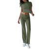 Women's Color Casual Top And Pants Fashion Two-piece Set