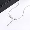 Fashion Fine 925 Silver Cute Engagement Iced Out Vvs Moissanite Charm Leave Long Tassel Chain Necklace