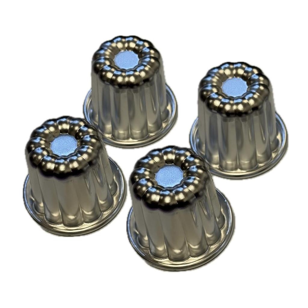 Set of 4 aluminum canelé molds, canelé and baking molds, aluminum