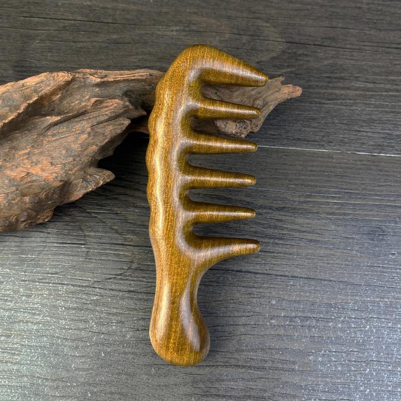 Handmade Natural Sandalwood Wide Tooth Comb Head Scalp Massage No Static Detangling Wooden Hair Combs For Men Women