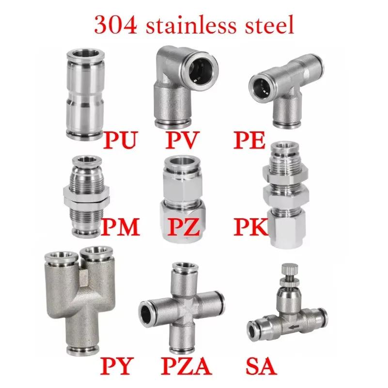 4 6 8 10 12 14 16 mm Rohr Außendurchmesser 2 3 4 Wege Winkel T-Stück Y-Stück Kreuz Durchgangsverschraubung Edelstahl Push-In-Verbinder Pneumatik-Luftfitting