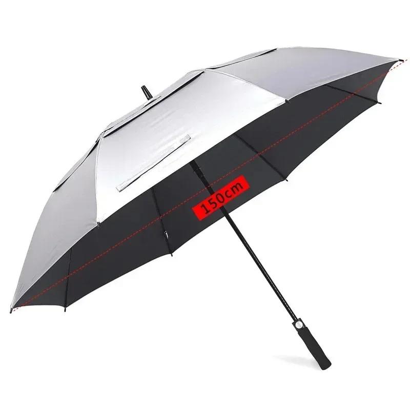 185CM Large Golf Umbrella Male Manual Long Handle Resistant UV Protection Parasol Shade Travel Beach Umbrella Windproof Strong