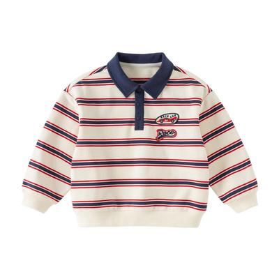 DAVE & BELLA Boy's Striped Polo Sweatshirt